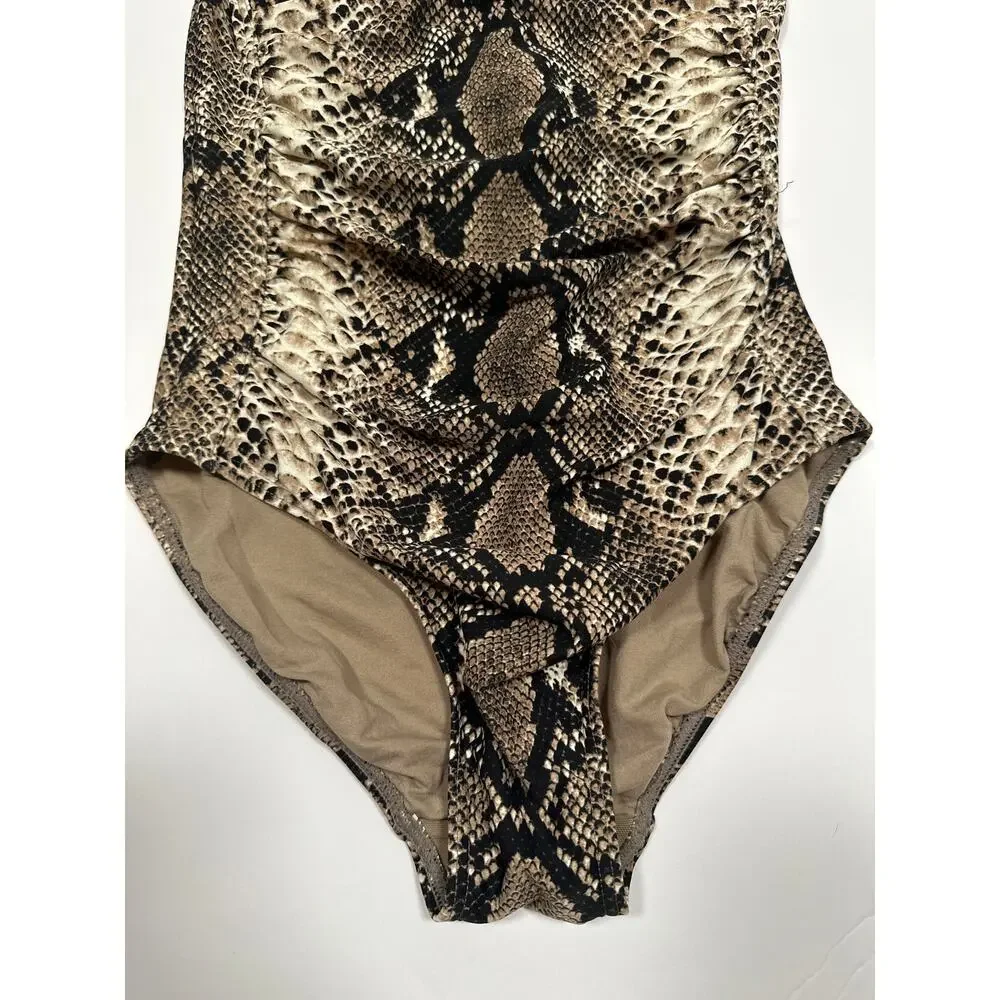 Bond eye Size 4 D/DD Australia Womens One Piece Padded Swimsuit Snake Print